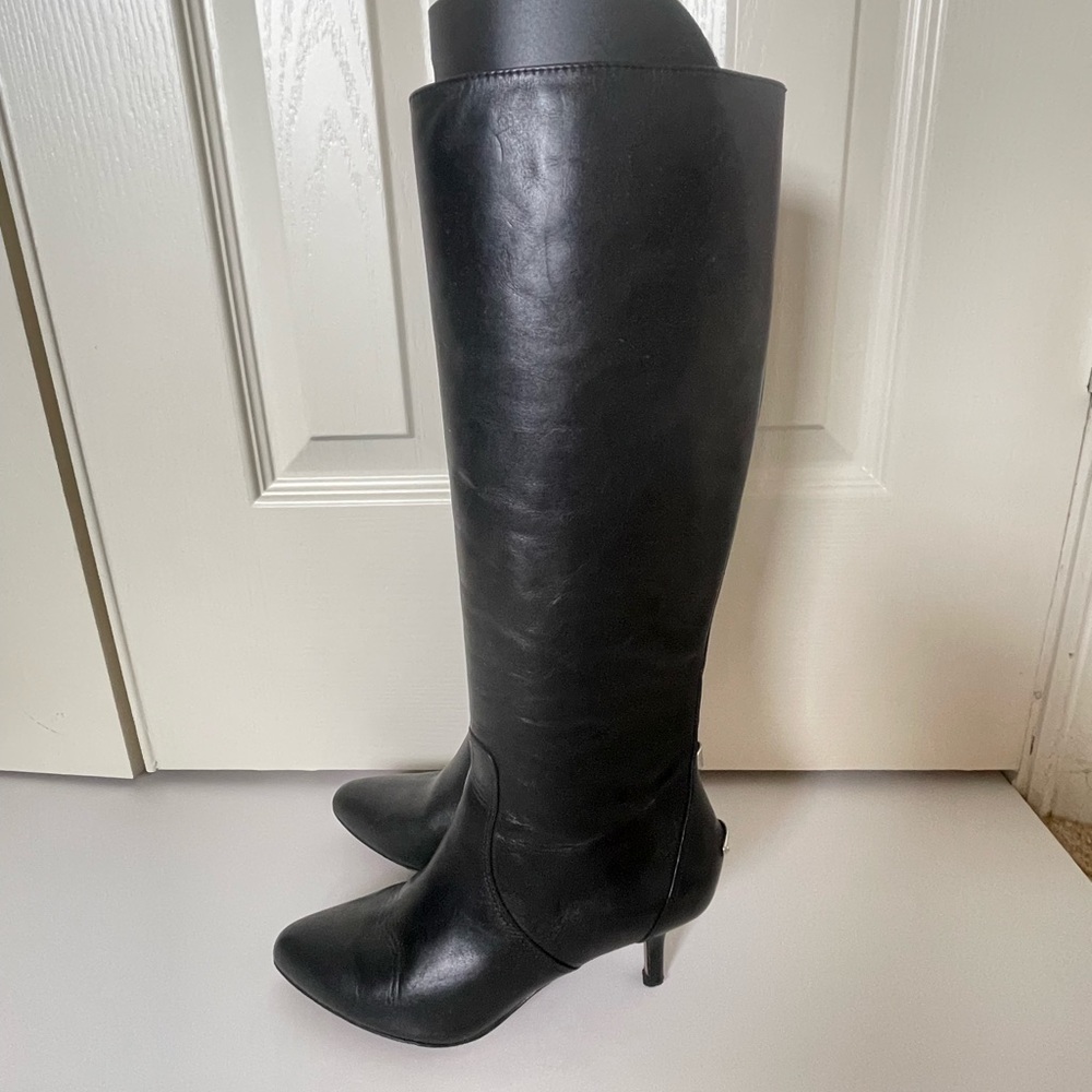 COACH Knee-High Black Leather Boots